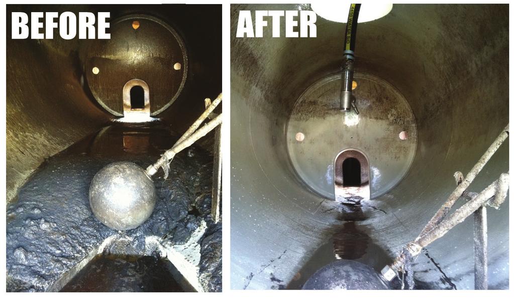 recovered hydrocarbons and class 1 and 2 landfill. A key design objective was for the cleaning processs to be efficient, reliable and eliminate confined space entry.
