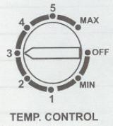 OPERATION Temperature Control Refrigerator temperature can be regulated by adjusting the Temperature Control Knob.