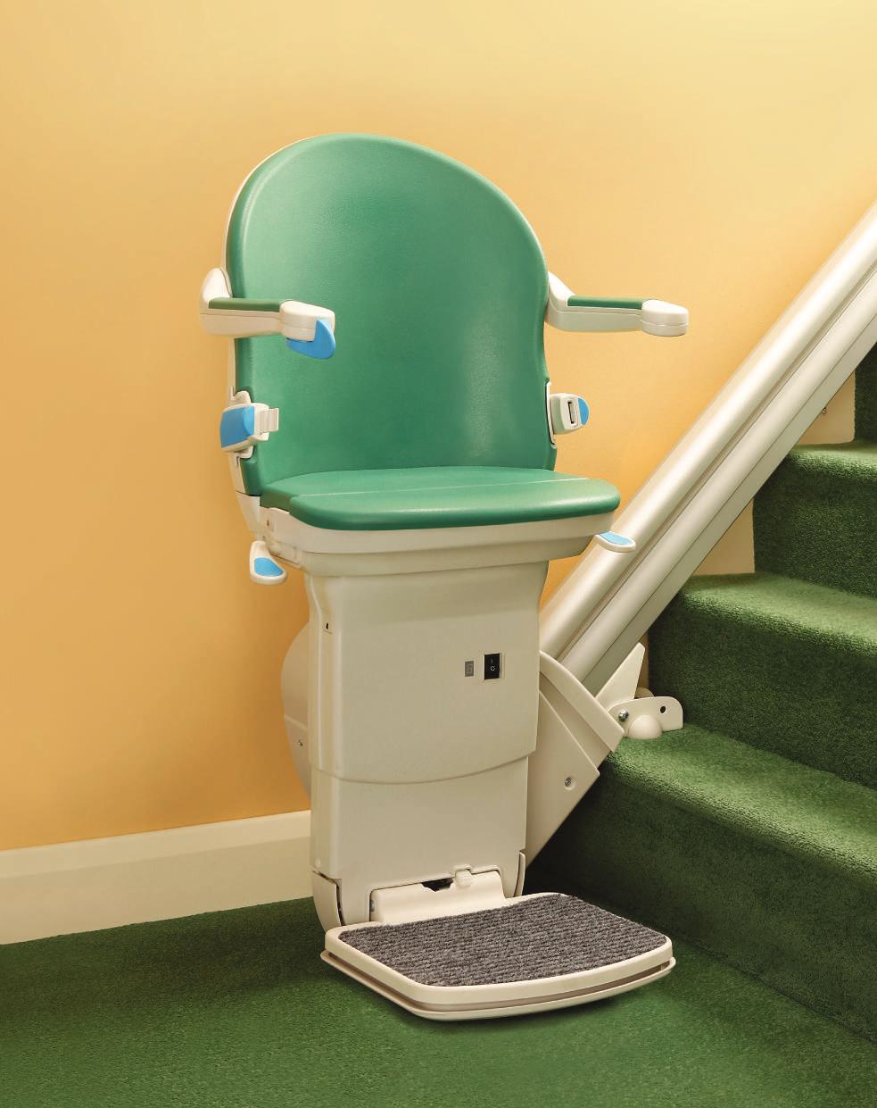 Smart Seat and Handicare 1000 Straight stairlift With one of the slimmest straight stairlift tracks on the market, the Handicare 1000 offers minimal track intrusion into the staircase.