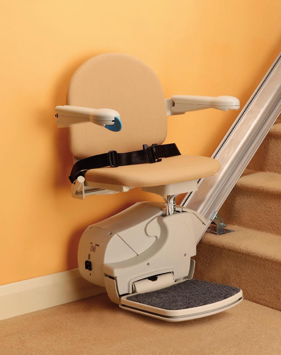 Simplicity Straight stairlift If you do not require powered swivel options, and you have a straight staircase, the Simplicity offers you a safe and cost effective way to overcome the challenge of