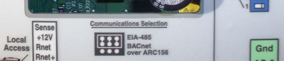 follows: EIA-485 BACnet over ARC156 Figure 9 - Jumper setting for LonTalk only.