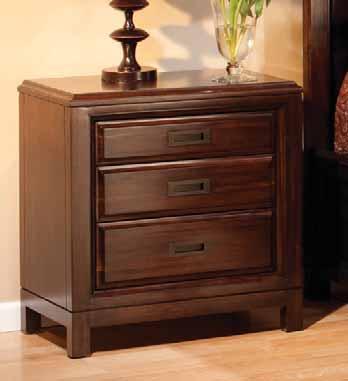 Alluring details such as campaign-style drawer pulls and intricate woodworking accents