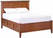1300AF 1316AF & 1306AF McKenzie Bedroom Collection McKenzie Twin Storage Bed 45"W x 79-1/2"L x 50-1/2"H Footboard: 19-1/2"H Features three spacious drawers. Left or right side installation.
