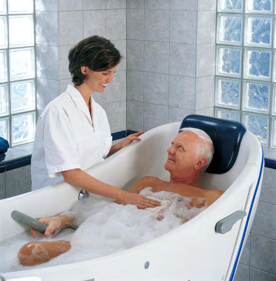 2 Parker Bath discover a smoother, safer solution for assisted Bathing it stands alone The Parker Bath from ARJO is a unique reclining bathing system.