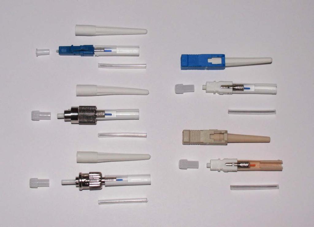 Splice on Connectors Available in SC, LC, FC, ST No crimping, epoxies, matching