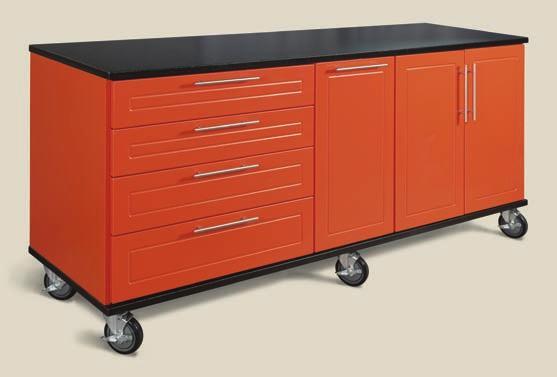 Custom Workbenches Custom Workbenches share all the same features as our garagegear cabinets, but are freestanding, so they can be located anywhere, even the middle of your garage if you choose.