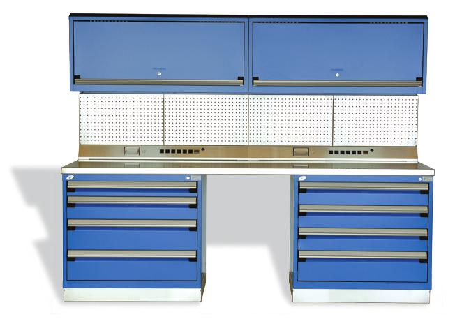 Each drawer has a capacity of 400 lb and there is a Lifetime Warranty on the rolling mechanism.