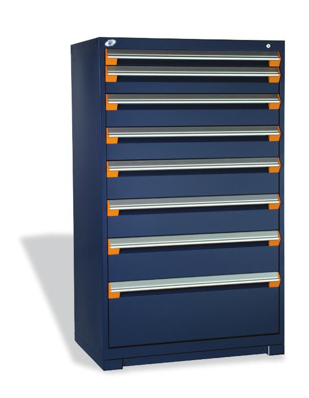 rigid casters with a capacity of 900 lb each; Steel surface with rubber mat; Large handle to make moving cabinet easier; Includes a lock on the cabinet; Dimensions: 48 W x 24 D x 41 1 /2 H.