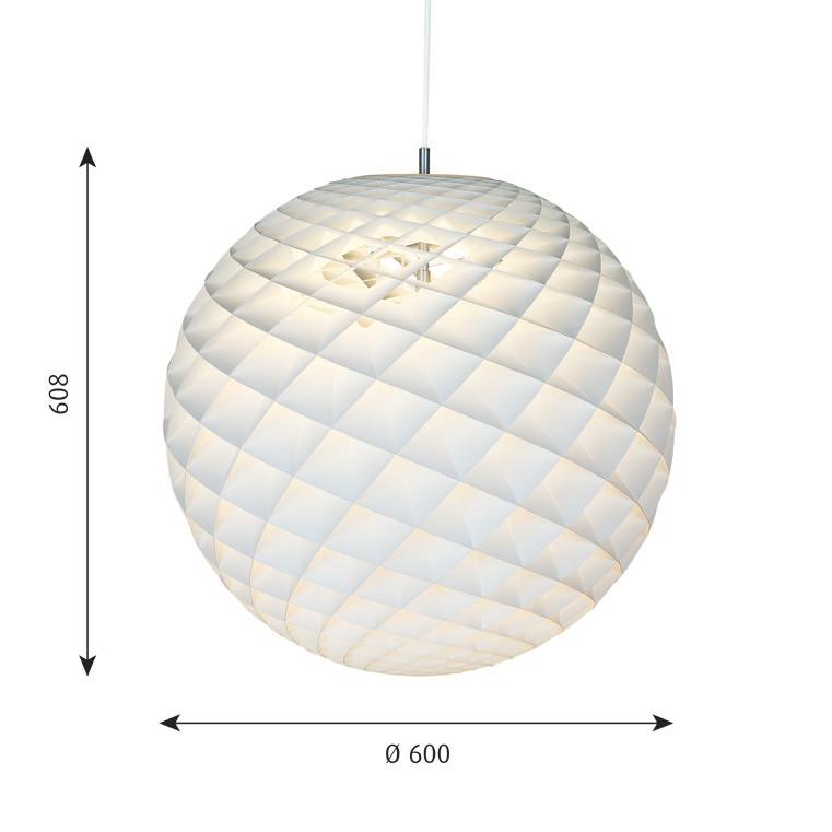 Patera Design: Øivind Slaatto Concept: The pendant is a glowing sphere built up of small diamond-shaped cells.
