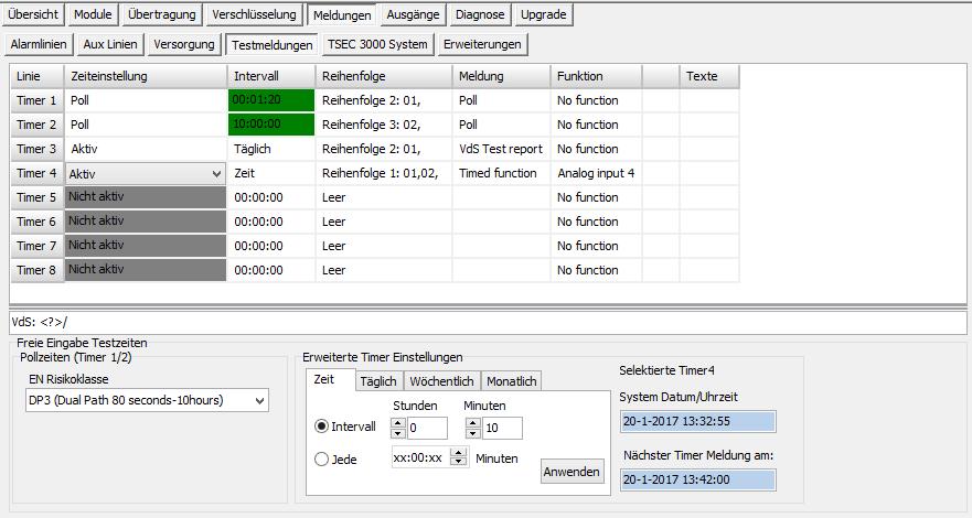 Test notifications (test and poll notifications) The AZWG10200-PSTN/IP CONVERTER has eight internal timers that are used to monitor the connection paths via automatic test, poll and intervalbased