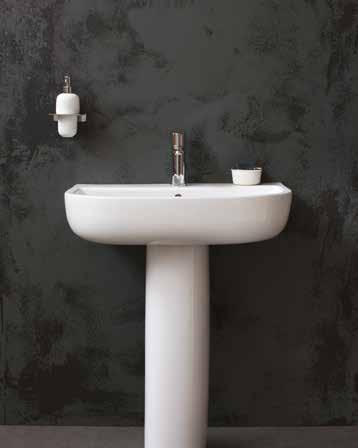 COMPACT CERAMIC Was 368 Now 221 Compact 55cm basin with round full pedestal 131 and Crystal basin