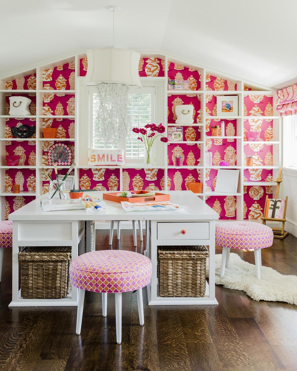 Throughout the house, the decor incorporates art from Colombia, including vibrant oversize