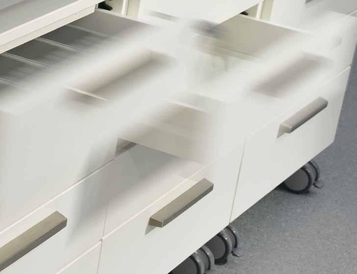 34Storage cabinets Underbench units 142 Underbench on plinth 142 Underbench unit on casters 144 Suspended underbench unit 146 Self-supporting underbench unit for fume hoods 148 Pushed-in underbench