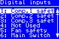 input DI5: Fan safety input DI6: External Main switch (Start/ Stop) DI7: LP safety switch or