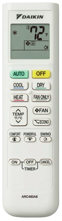 Daikin systems come standard with an infrared remote controller allowing you to access all functions at the click of a button.