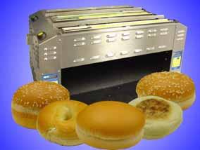 all buns - or even buns in one chamber and muffins in the other. You have the flexibilty to adjust the toaster to best fit your product mix and the time of day. - Makes changeover easier.
