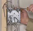 It installs using the same type of fasteners that are used with EMT or armored cable and can be terminated in outlet or