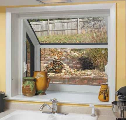 Our Garden window is made of four pieces of energy-efficient glass, allowing for a lot of light, like a mini-greenhouse for the kitchen.