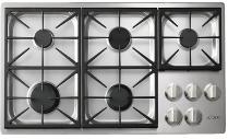 00 37 DTG36M955FM Dacor 36" Natural Gas Cooktop with Illumina Knobs and Diamond-Like Carbon