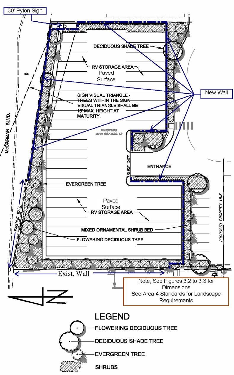 Figure 12 - Area 4 Landscape Plan, both Personal & RV Storage