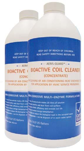 8 AerisGuard TM Bioactive Enzyme Coil Cleaner The AerisGuard Bioactive Enzyme Coil Cleaner is a proprietary enzyme based cleaner that targets all domestic, commercial and industrial air handling