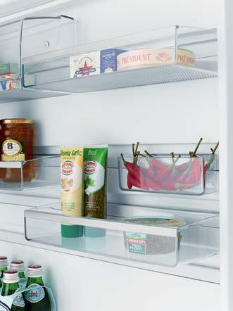ith its spring loaded design, the bottle stop allows you to safely lock your bottles into place above the crisper.