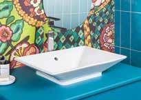 exterior surfaces, these basins can be installed to rest above the countertop or in a self-rimming application.