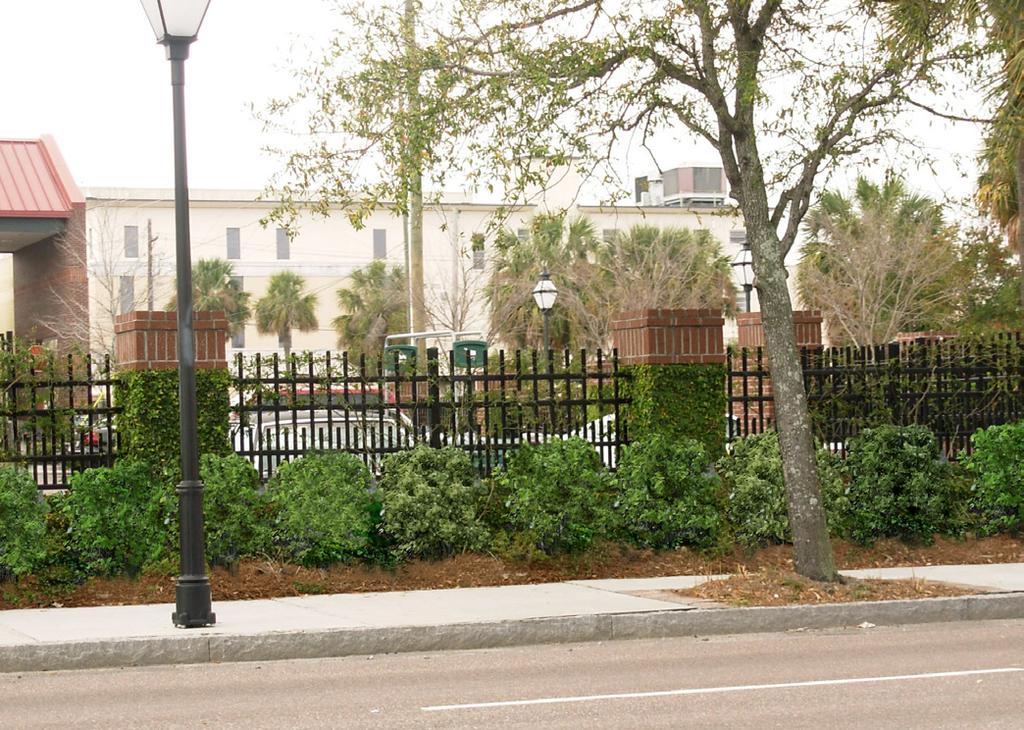 Piers, Fences,Guardrails and Hedges Design Intent 1. The streetscape is intended to be defined by buildings.