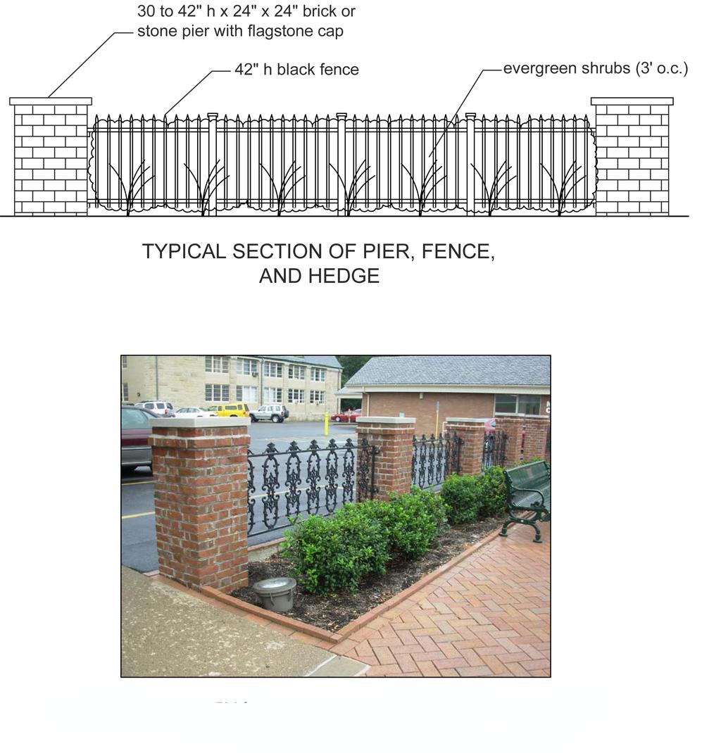 Piers, Fences, Guardrails and Hedges 48 BRICK PIER,