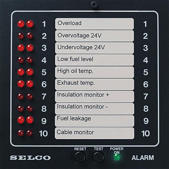 Alarm related parameters like time delays, reset functions and other features can be configured by use of 16 programming switches.