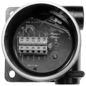 CALIBRATE SWITCH HOLD CALIBRATION MAGNET AT OUTSIDE BASE OF JUNCTION BOX AT THIS LOCATION TO ACTIVATE CALIBRATION SWITCH REMOTE LED A2056 Figure 9 Remote Calibration Switch and LED in Optional