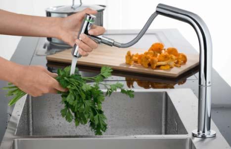 spray provides greater flexibility, making kitchen chores