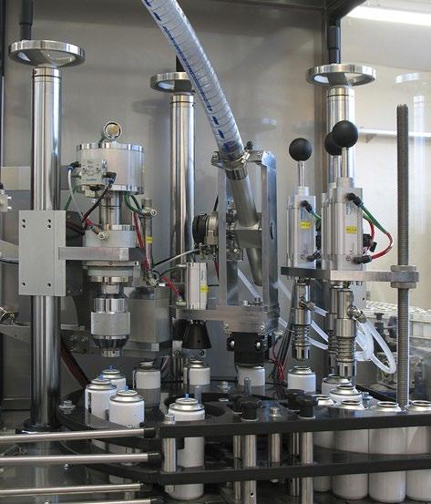 valve onto the cans > > Injecting of propellant into the cans > > Other, depending on the equipment options Dosage range: Types of used valves: Type of crimping head: Height of supported cans: