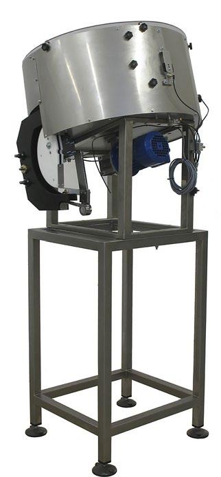 AEROSOLS SUPPLEMENTARY EQUIPMENT CAP SORTER A cap sorter is a device that, with the use of an exchangeable sorting disc, sorts and feeds caps in a correct position to the feeding conveyor and