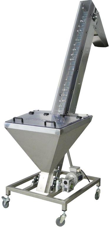 TYPE: Z-4012 The narrow elevator is used to feed small items such as spray heads, mini spray valves, caps, applicators etc. The machine is made of stainless steel and plastics of high quality.