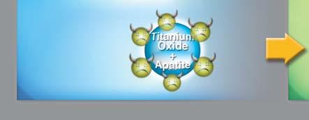Titanium Apatite Photocatalytic Air Purifying Filter Micron-scale fi bers trap dust while titanium apatite absorbs organic contaminants such as