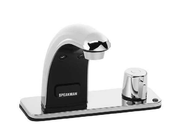 S-8712-CA-E Sensorflo Battery Powered Lavatory Faucet S-8722-CA-E MODELS: S-8712-CA-E: Low profile faucet with 4 in. deck plate.
