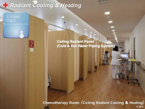 Fig.39 Ceiling Radiant Cooling & Heating (Chemo-therapy Room) In the chemo-therapy room, upper bed area