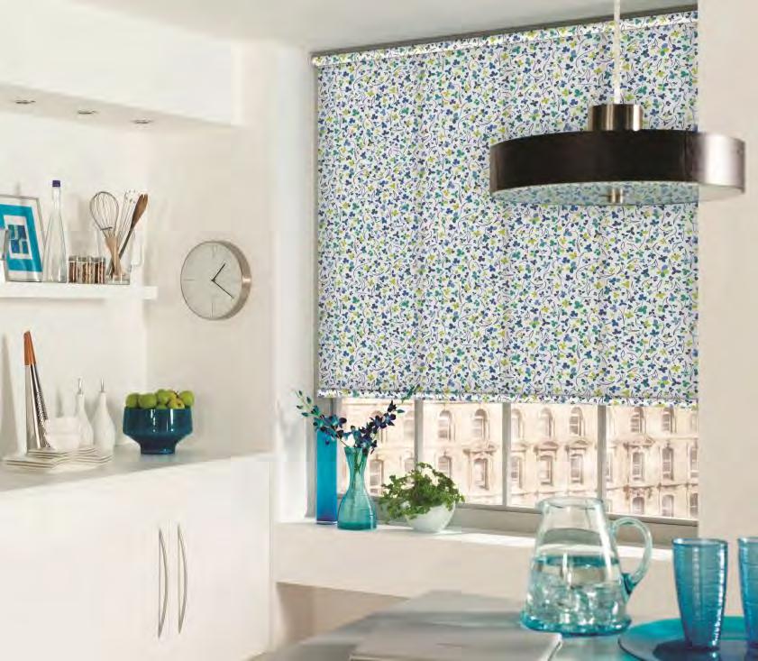 The most practical kitchen blind solution is a wipeable roller blind with plenty of