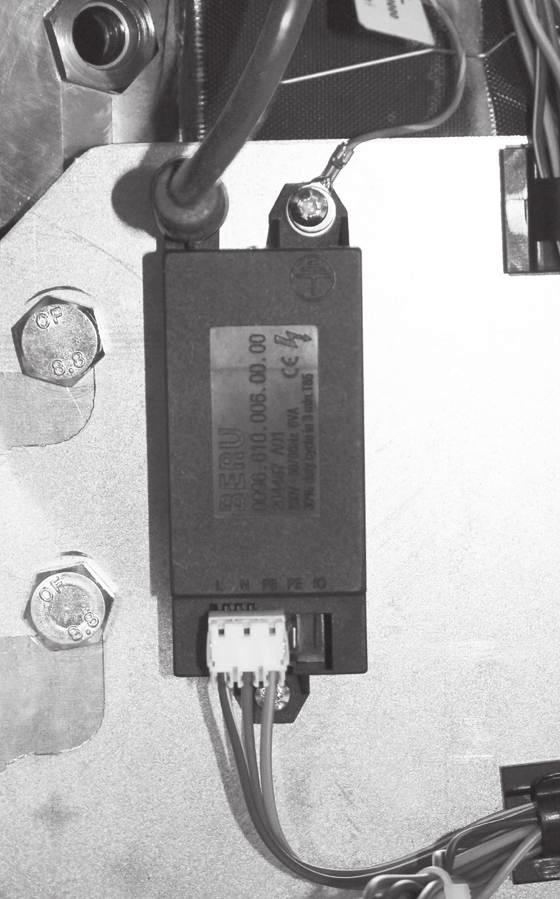 REPLACEMENT OF PARTS 48 WATER PRESSURE SWITCH REPLACEMENT 1. Refer to Frames 38 & 40. 2. Ensure the boiler is drained down. 3. Disconnect the two wires. 4. Using a suitable size spanner on the hexagon undo the water pressure switch and remove.