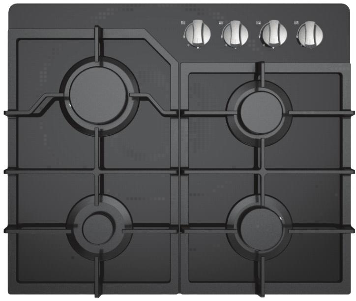 6MJ) 5 00 Product (mm): (WxDxH) 590 x 500 x 90 Packaging (mm): (WxDxH) 647 x 553 x 163 473 553 60cm Gas Cooktop 60G40ME084-GFN 4 Burners Glass cooktop Automatic ignition
