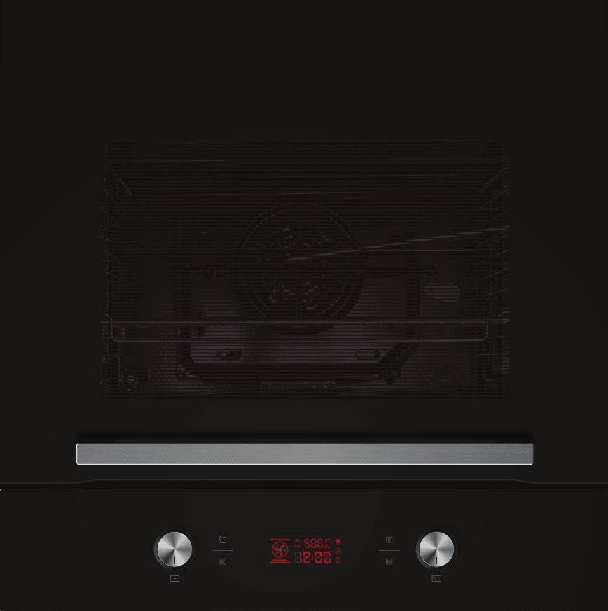 595 x 575 x 595 Package (mm): (WxDxH) 648 x 688 x 670 20 60cm 9 Function Wall Oven 65DAE40136 Cavity : 65L A class energy rating 5 shelf positions Digital control with timer Fan Forced & cooling