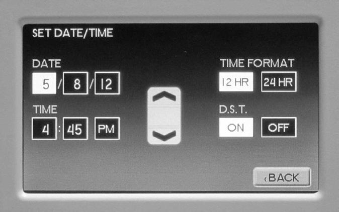 From the main screen, press Menu and then press Dealer. Set Date and Time Programming Your Thermostat 2. 3. 4. 5. 6.