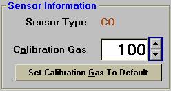 Connect and initialize the Toxi Vision to the PC as described in sections 4.2 and 4.3. 2. In the sensor information box, use the up and down arrows to adjust the calibration gas setting.