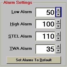 To enter the new setting into the unit, press the Write button at the upper right of the screen 4.6 Alarm settings Access to the alarm settings is made through the Alarm Settings panel.