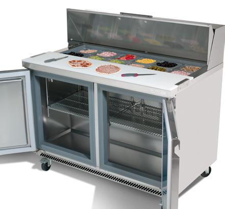 FOOD PREP TABLES SANDWICH SALAD PREP TABLES Insulated top lid IRT-UC48P EXTERIOR: - AISI 430 stainless steel - AISI 304 stainless steel top INTERIOR: - AISI 430 stainless steel INSULATION: STANDARD