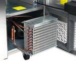 - Extractable refrigeration decks and use of Stainless Steel evaporative trays, - Hot gas defrosting systems.