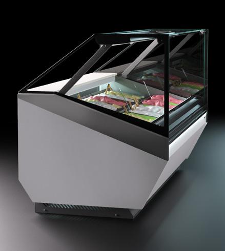DISPLAY CASES DISPLAY CASES GELATO - FLAT GLASS STANDARD FEATURES LED EXTERIOR: INTERIOR: INSULATION: - White compac quartz worktop. - Tilt forward frontal tempered glass system.