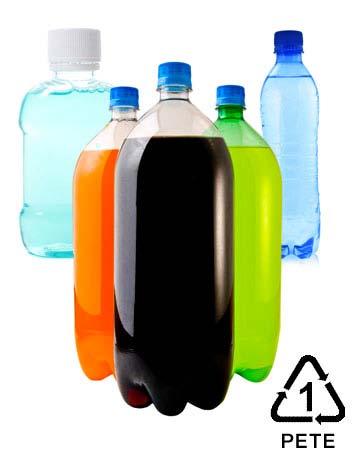 TYPES OF PLASTICS BY NUMBER Number 1 Plastics PET or PETE (polyethylene terephthalate) Found in: Soft drink, water and beer bottles; mouthwash bottles; peanut butter containers; salad dressing and