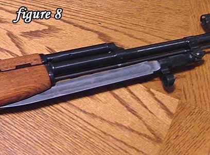 Compare the bayonet in figure 8 with the same bayonet in figure